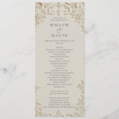 Embossed Baroque Ivory Wedding Program Programmakaart (Voorkant)