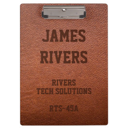 Embossed Brown Vegan Leather clipboard Klembord