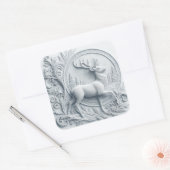 Embossed Collage Deer in Motion Square Sticker (Envelop)