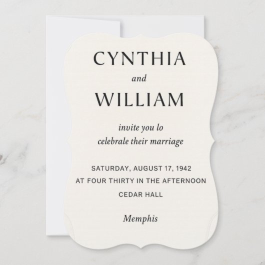 Embossed Cutout - Wedding Invitation Kaart (Voorkant)