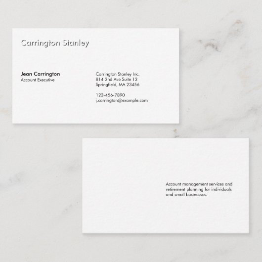 Embossed-effect wit visitekaartje (Voorkant / Achterkant)