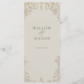 Embossed Elegant Ivory Floral Wedding Menu (Achterkant)