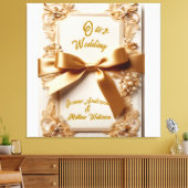 "Embossed Floral Wedding Invitation Satin Bow  Canvas Afdruk (Insitu (Woonkamer))