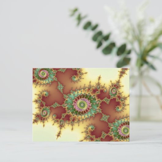 Embossed - Fractal Briefkaart (Staand voorkant)