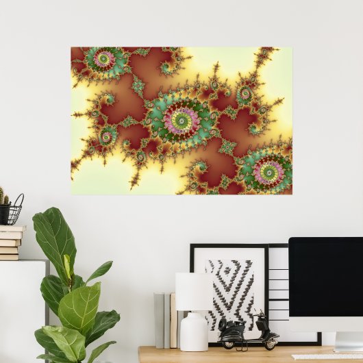 Embossed - Fractal Poster (Thuiskantoor)