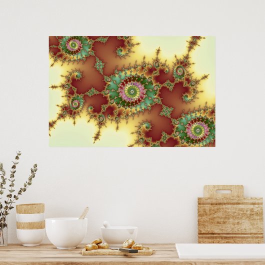 Embossed - Fractal Poster (Keuken)