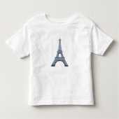 ‘Embossed’ Franse Eiffeltoren Parijs staalblauw Kinder Shirts (Voorkant)