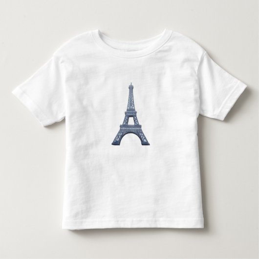 ‘Embossed’ Franse Eiffeltoren Parijs staalblauw Kinder Shirts (Voorkant)