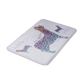 Embossed Indigo Gradient Paw Print Dog Outline Badmat (Gekanteld)