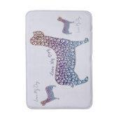 Embossed Indigo Gradient Paw Print Dog Outline Badmat (Voorkant Verticaal)