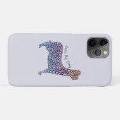 Embossed Indigo Gradient Paw Print Dog Outline Case-Mate iPhone Case (Achterkant (horizontaal))