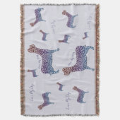 Embossed Indigo Gradient Paw Print Dog Outline Deken (Voorkant Verticaal)