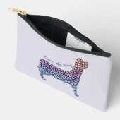 Embossed Indigo Gradient Paw Print Dog Outline Etui (Open)