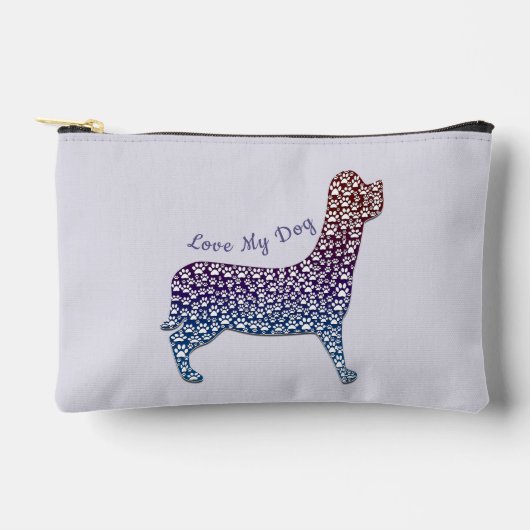 Embossed Indigo Gradient Paw Print Dog Outline Etui (Voorkant)