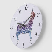 Embossed Indigo Gradient Paw Print Dog Outline Grote Klok (Hoek)