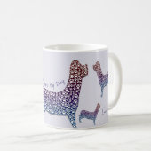 Embossed Indigo Gradient Paw Print Dog Outline Koffiemok (Voorkant rechts)