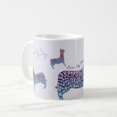 Embossed Indigo Gradient Paw Print Dog Outline Koffiemok (Voorkant links)