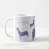 Embossed Indigo Gradient Paw Print Dog Outline Koffiemok (Links)