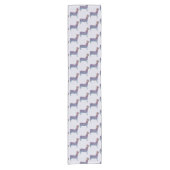 Embossed Indigo Gradient Paw Print Dog Outline Korte Tafelloper (Voorkant)