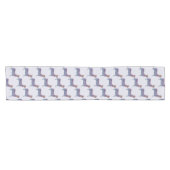 Embossed Indigo Gradient Paw Print Dog Outline Korte Tafelloper (Horizontaal)