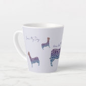 Embossed Indigo Gradient Paw Print Dog Outline Latte Mok (Linkerhoek)