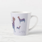 Embossed Indigo Gradient Paw Print Dog Outline Latte Mok (Rechts)