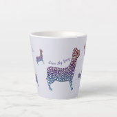 Embossed Indigo Gradient Paw Print Dog Outline Latte Mok (Voorkant)