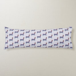 Embossed Indigo Gradient Paw Print Dog Outline Lichaamskussen