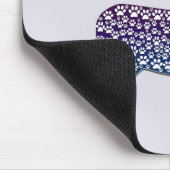 Embossed Indigo Gradient Paw Print Dog Outline Muismat (Hoek)