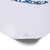 Embossed Indigo Gradient Paw Print Dog Outline Perfect Poster (Hoek)