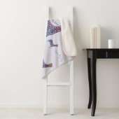 Embossed Indigo Gradient Paw Print Dog Outline Sherpa Deken (In situ)