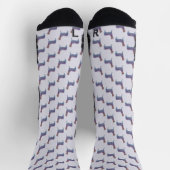 Embossed Indigo Gradient Paw Print Dog Outline Sokken (Top)