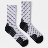 Embossed Indigo Gradient Paw Print Dog Outline Sokken (Rechts)