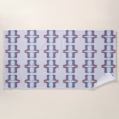 Embossed Indigo Gradient Paw Print Dog Outline Strandlaken (Voorkant)