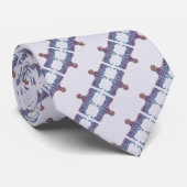 Embossed Indigo Gradient Paw Print Dog Outline Stropdas (Opgerold)