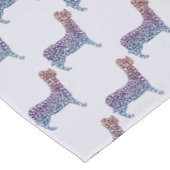 Embossed Indigo Gradient Paw Print Dog Outline Tafelkleed (Gekanteld)