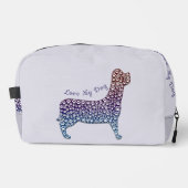 Embossed Indigo Gradient Paw Print Dog Outline Toilettasje (Voorkant)