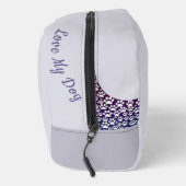Embossed Indigo Gradient Paw Print Dog Outline Toilettasje (Rechts)