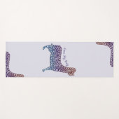 Embossed Indigo Gradient Paw Print Dog Outline Yogamat (Voorkant (horizontaal))