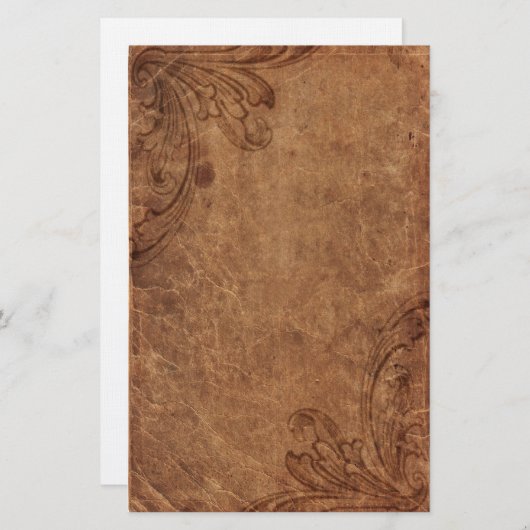 Embossed Leather Look Stationery Briefpapier (Voorkant / Achterkant)