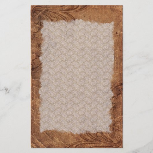 Embossed Leather Look Stationery Briefpapier (Voorkant)