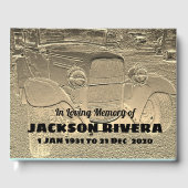 Embossed Metal Look Classic Car Memorial Gastenboek (Voorkant)