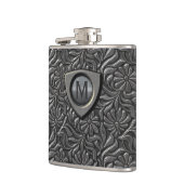 Embossed Metal Shield Monogram ID139 Heupfles (Links)