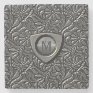 Embossed Metal Shield Monogram ID139 Stenen Onderzetter