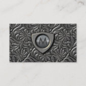 Embossed Metal Shield Monogram ID139 Visitekaartje (Voorkant)