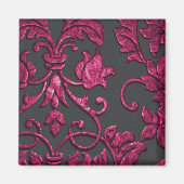 Embossed Metallic look Damask, Magenta Magneet (Voorkant)