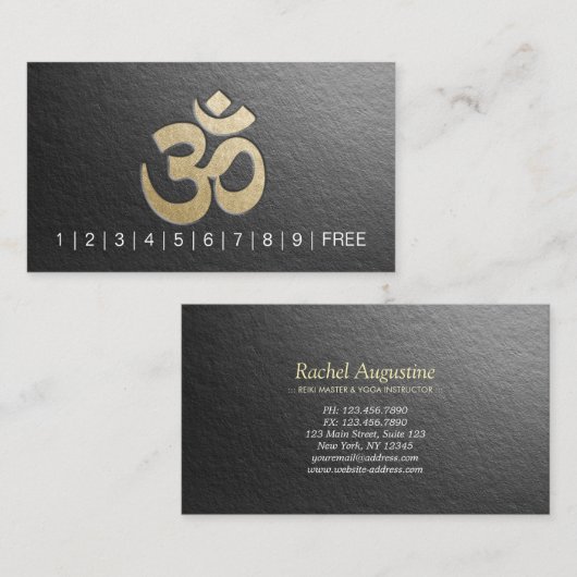 Embossed OM Symbool YOGA Instructor Loyalty Punch (Voorkant / Achterkant)