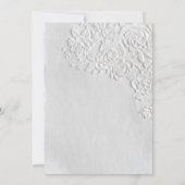 Embossed Roses Deckled Edge Sage Wedding  Kaart (Achterkant)