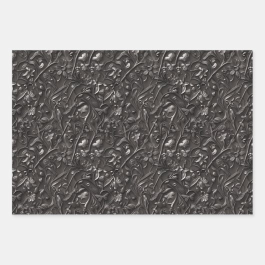 Embossed Shades of Black Inpakpapier Vel (Voorkant 3)