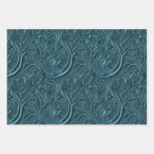 Embossed Shades of Blue Inpakpapier Vel (Voorkant)